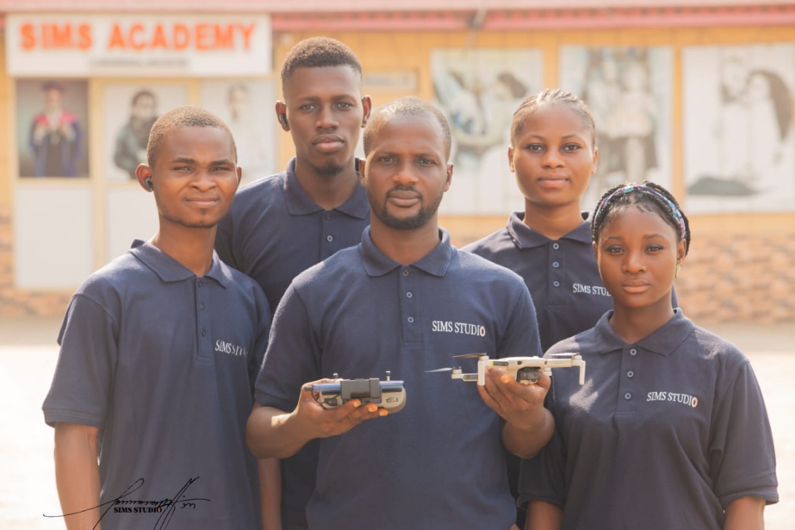 Sims Studio Academy team with cameras and drones