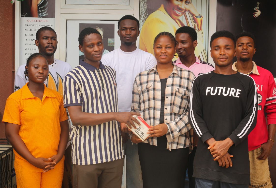 Sims Studio Academy students gathered at the studio