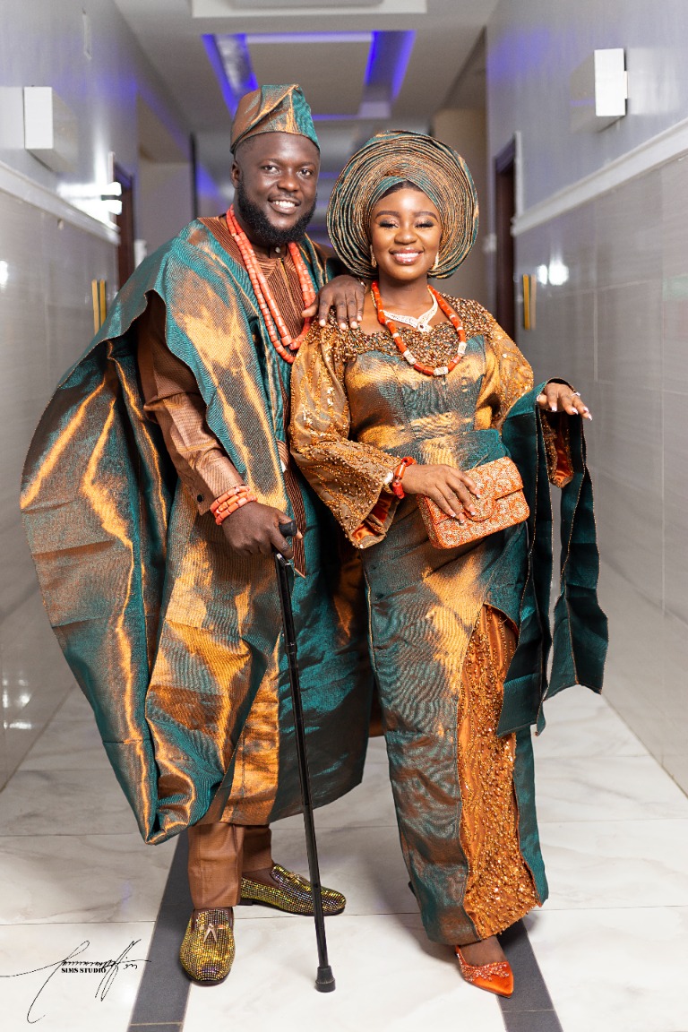 Wedding couple in traditional attire