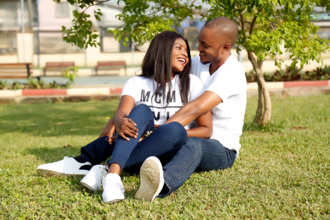 Couple seated together
