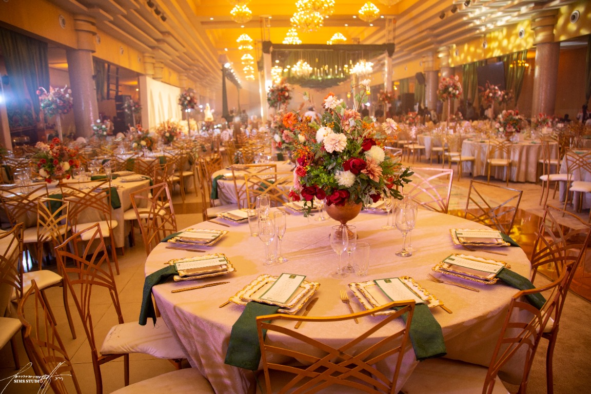 Wedding reception arrangement